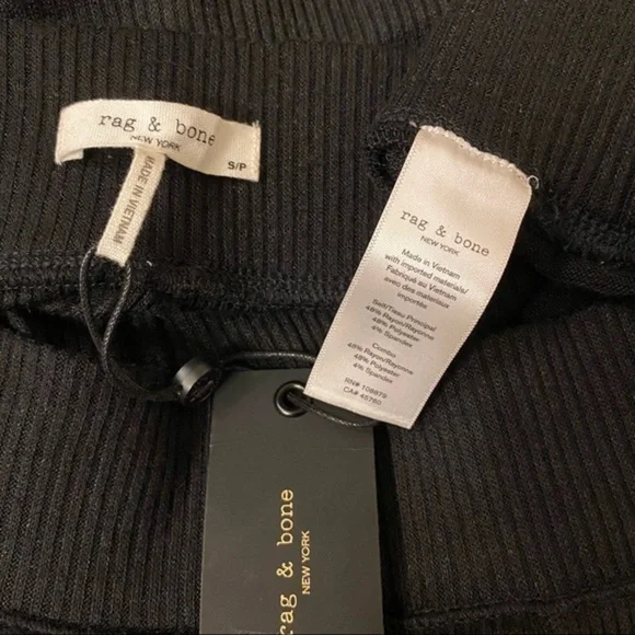 rag & bone Rib Knit Joggers in Black Size S - Picture 11 of 12